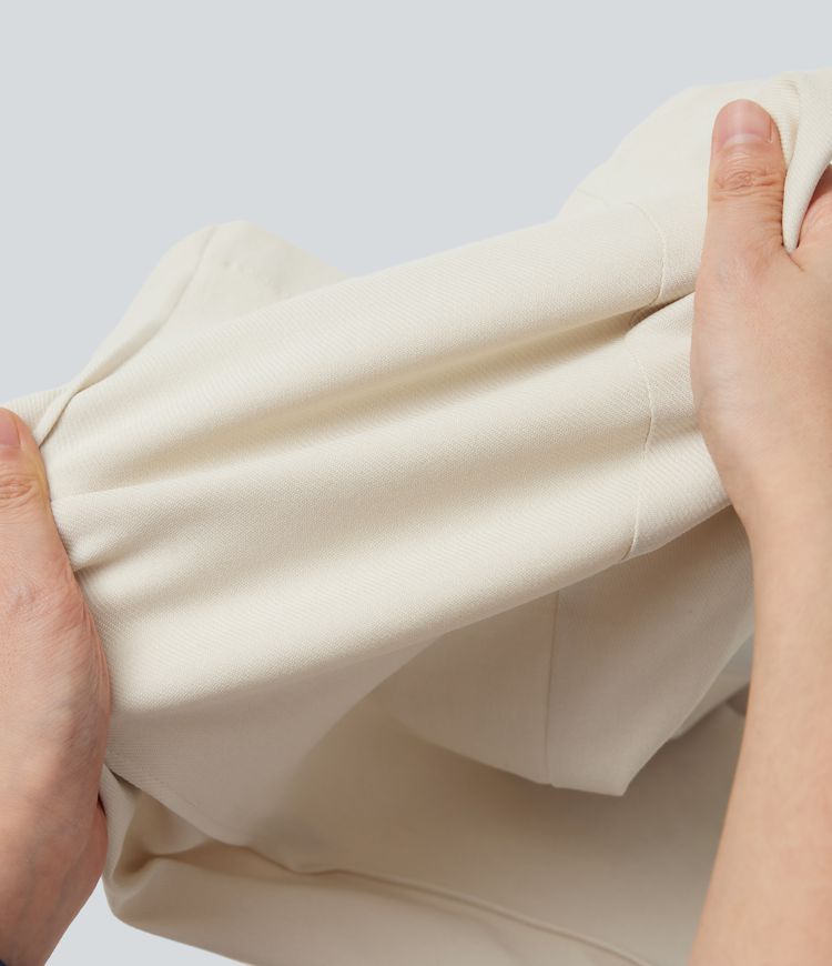pantalon de travail évasé taille haute avec poches