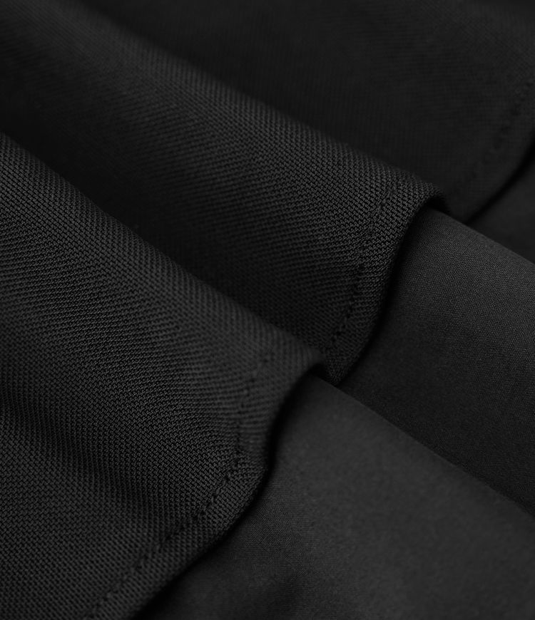 pantalon décontracté taille haute à poches et empiècements en mesh jambes larges