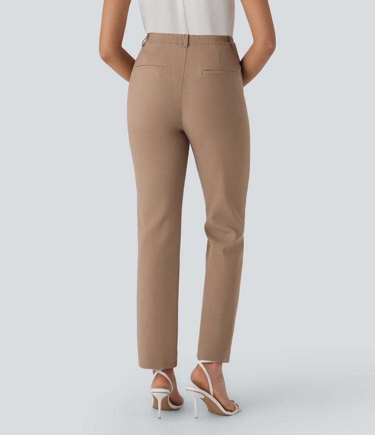 pantalon de travail à taille mi-haute et poches zippées