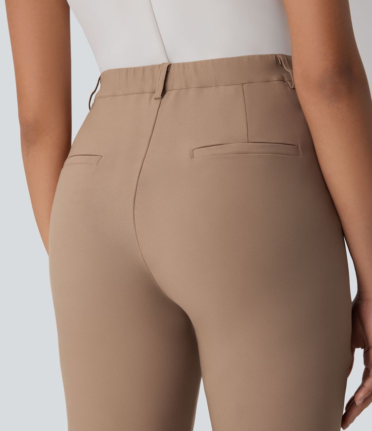 pantalon de travail à taille mi-haute et poches zippées