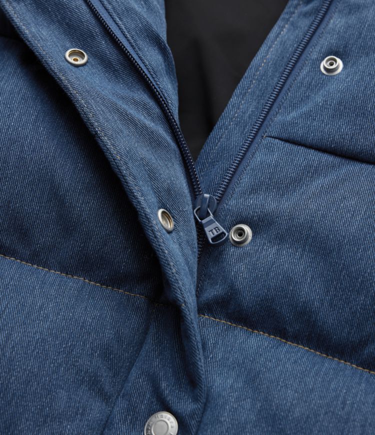 gilet matelassé décontracté en denim halara flex à col montant et poches