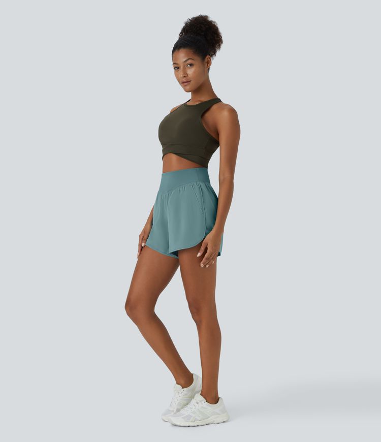 short décontracté breezeful taille haute à poche et séchage rapide 10 cm