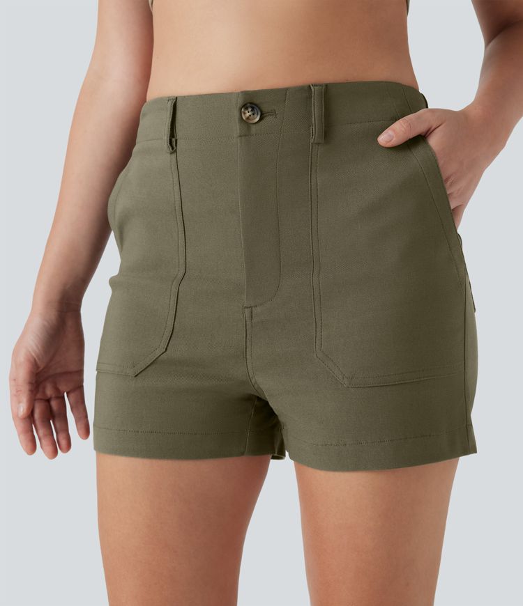 short décontracté taille haute avec poches