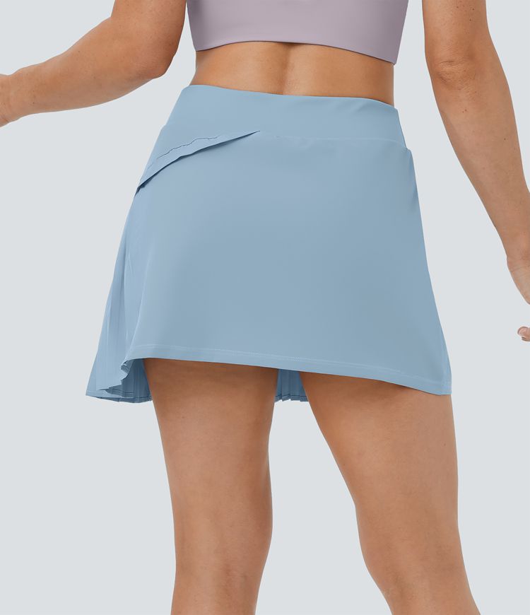 jupe de tennis plissée patchwork 2 en 1 pour tous les jours - kinetic
