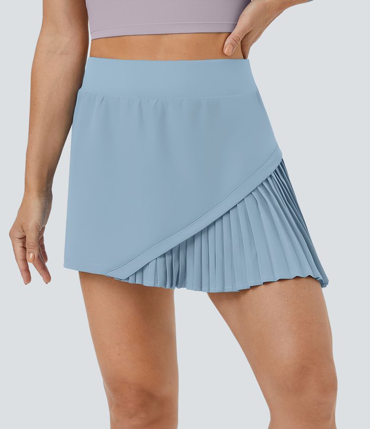 jupe de tennis plissée patchwork 2 en 1 pour tous les jours - kinetic