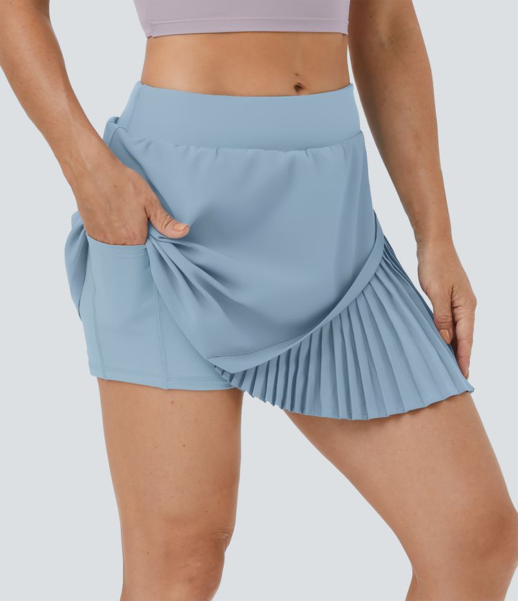 jupe de tennis plissée patchwork 2 en 1 pour tous les jours - kinetic