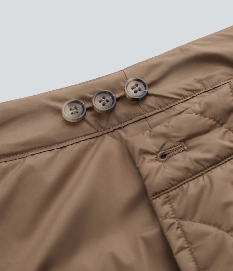 jupe courte décontractée rembourrée taille haute à nouer sur le côté et imperméable avec poche