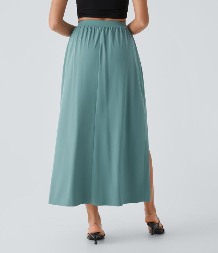 jupe longue décontractée 2 en 1 breezeful à taille haute et à nouer sur le devant séchage rapide