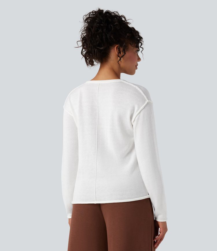 pull de travail à col henley et manches longues