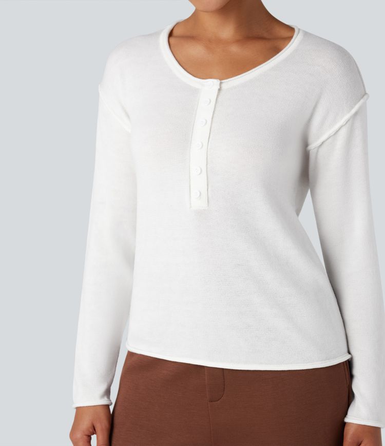 pull de travail à col henley et manches longues