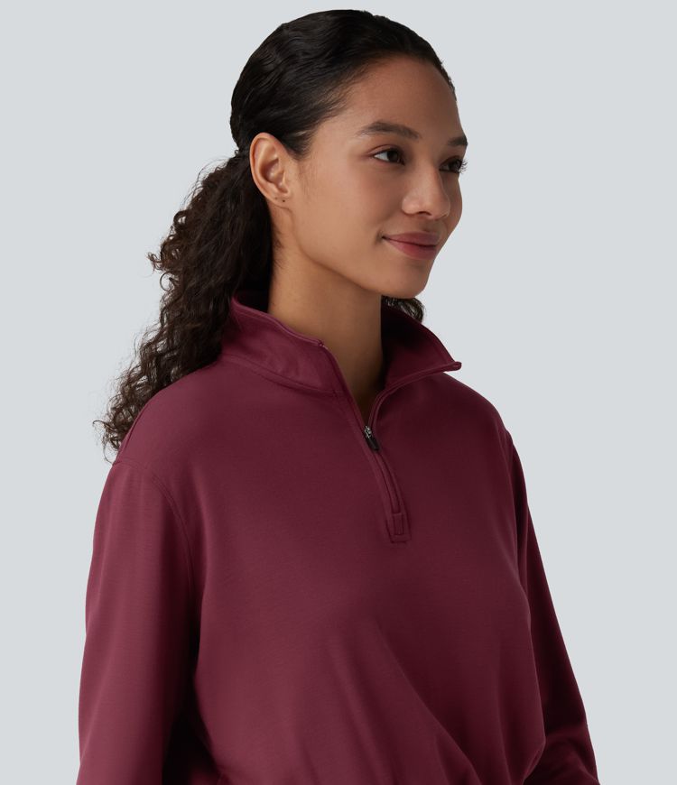 sweat-shirt de travail chaud à col montant et demi-zip à manches longues halara heatcore