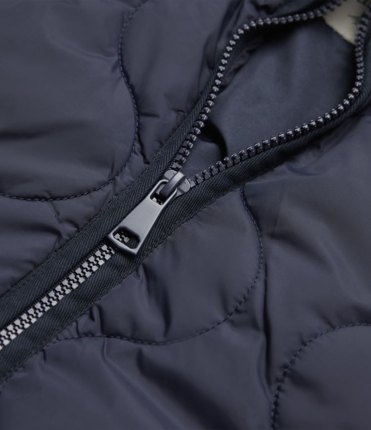 veste matelassée décontractée à col montant zippé manches longues et poches
