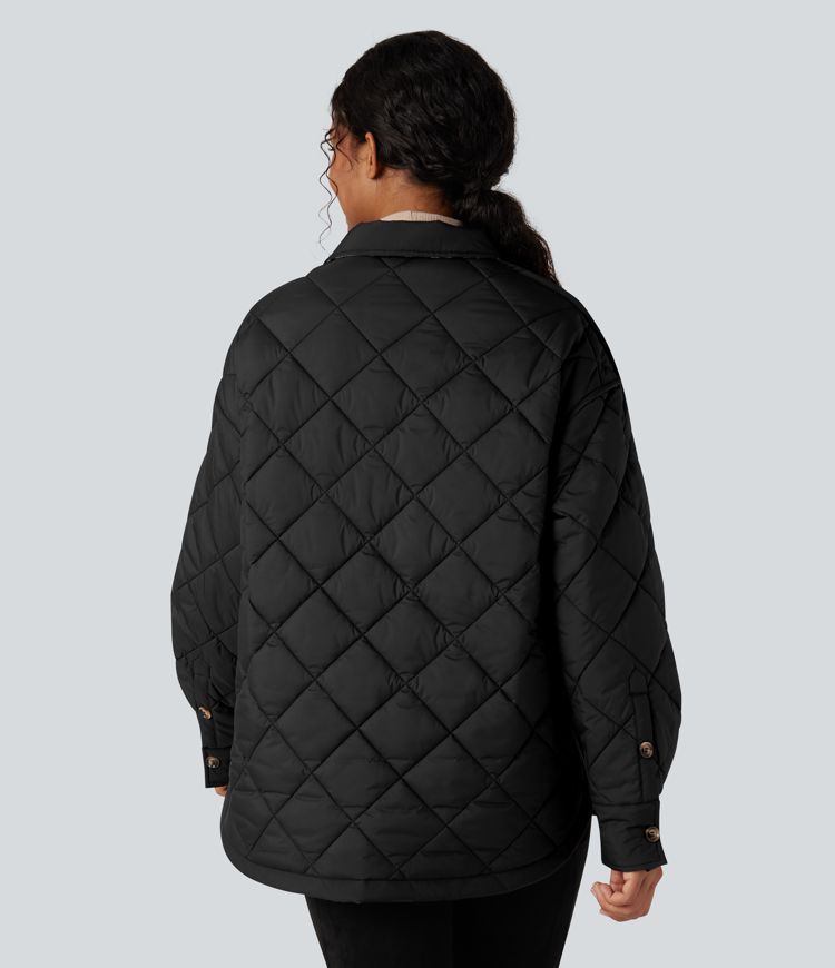 veste matelassée décontractée à manches longues réversible résistante et déperlante avec poches