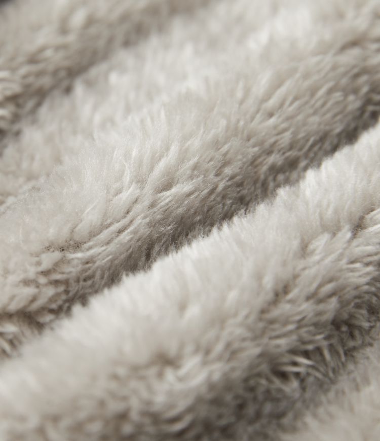 veste décontractée à capuche zippée manches longues en fausse fourrure sherpa avec poches