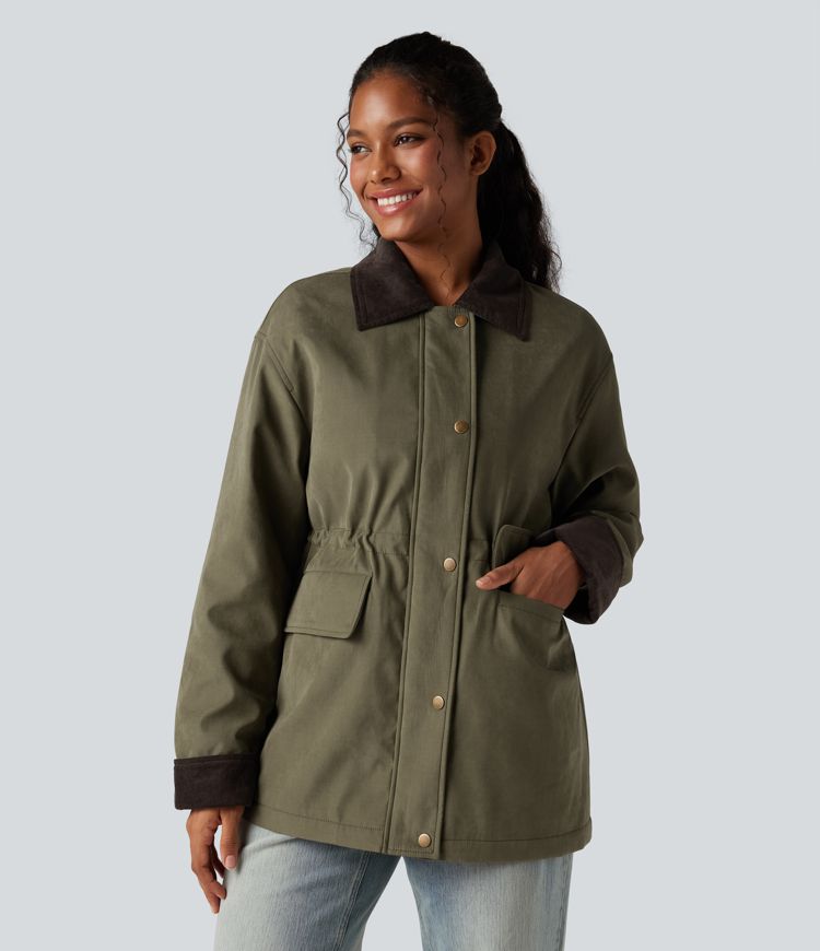 veste de travail décontractée à manches longues avec poches