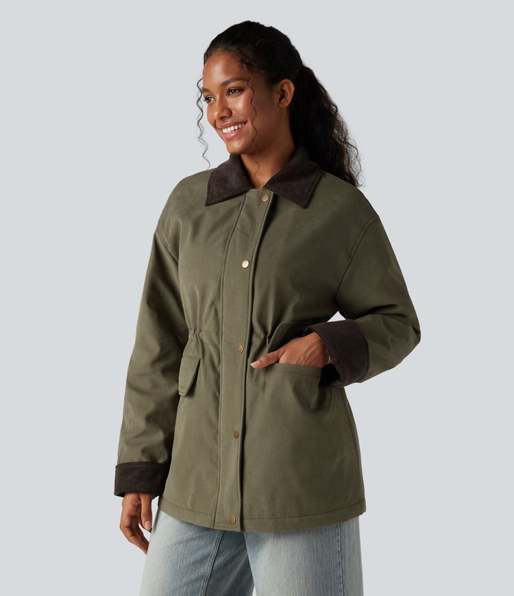 veste de travail décontractée à manches longues avec poches