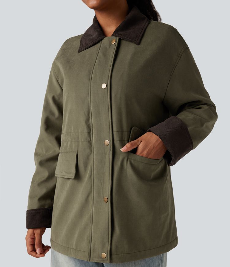 veste de travail décontractée à manches longues avec poches