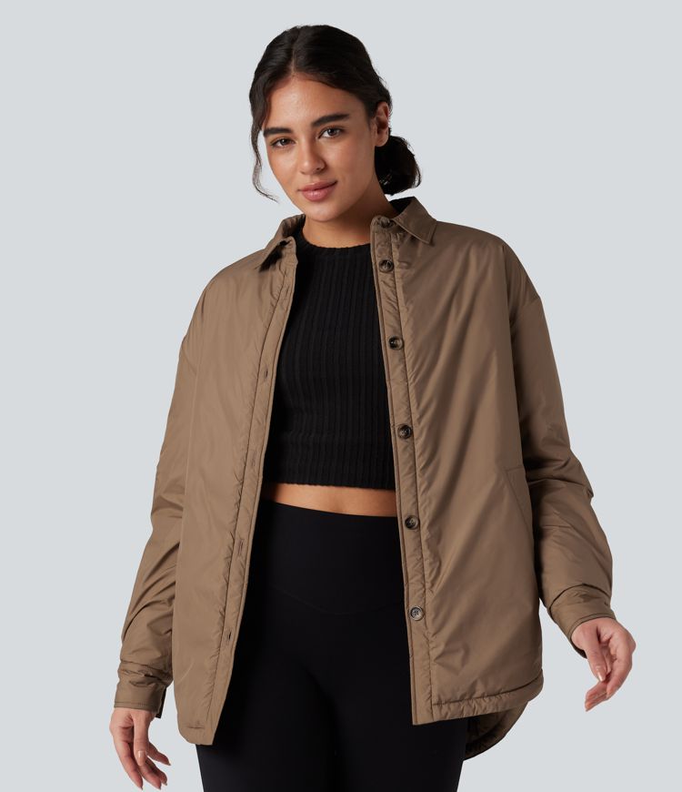 veste matelassée décontractée avec poches col et ourlet arrondi résistante à leau.